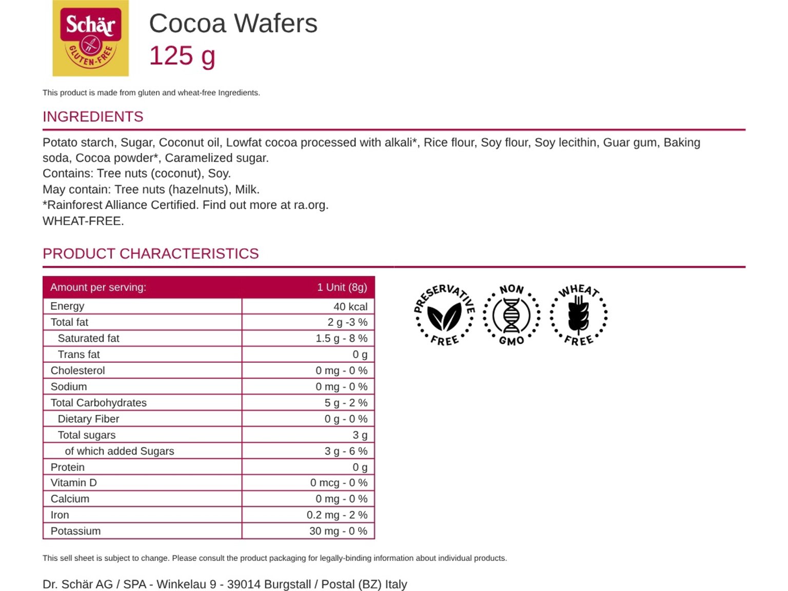 Cocoa Wafers